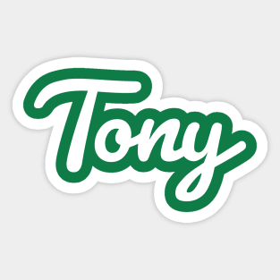 Tony Cursive Script Typography White Text Sticker